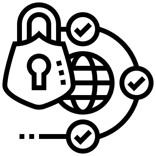illustration of a globe and a lock for network security